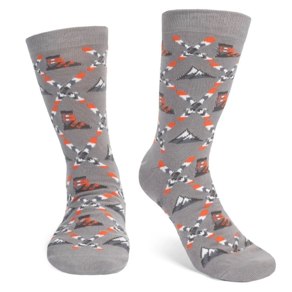 Lavley Born to Ski Socks Men's One‎ Size Fits Most Gray Mountain Snowboard